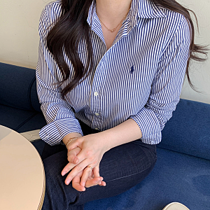 출근룩부터 데일리까지, 폴로 랄프로렌 스트라이프 셔츠 여자 코디