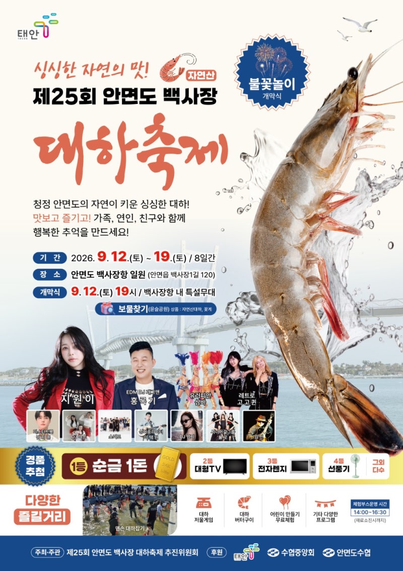 태안 안면도 백사장 대하축제 (태안 가볼만한곳)