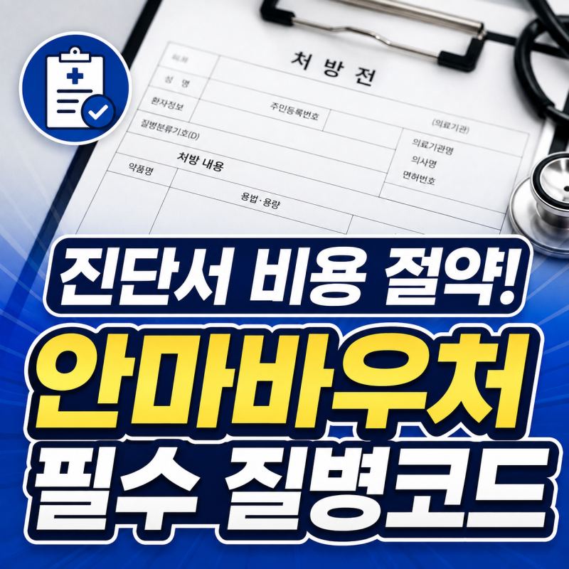 진단서 값 2만 원 아끼는 안마바우처 질병코드 서류 발급 팁