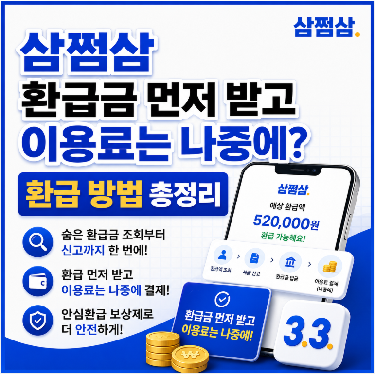 삼쩜삼 환급금 먼저 받고 이용료는 나중에? 환급 방법 총정리