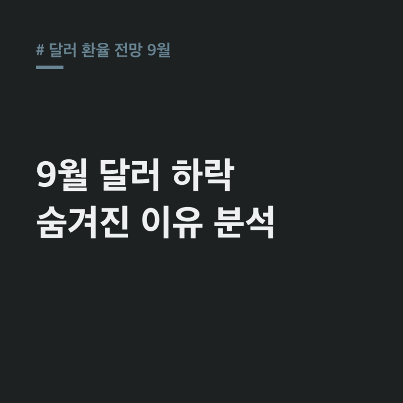 달러 환율 전망 9월, 1380원대 진입 하락 요인 총정리