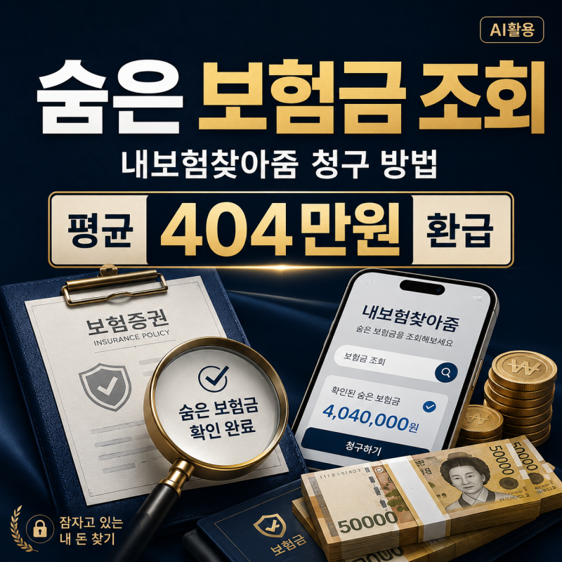 숨은 보험금 조회┃내보험찾아줌 청구 방법과 평균 404만원 환급 통계