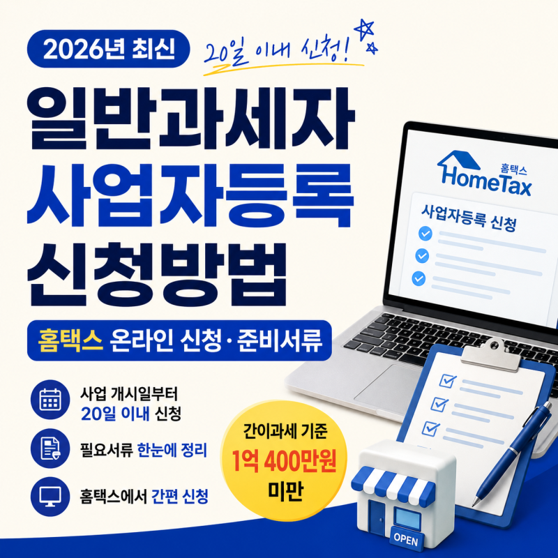 일반과세자 사업자등록 신청방법｜홈택스 온라인 신청·준비서류