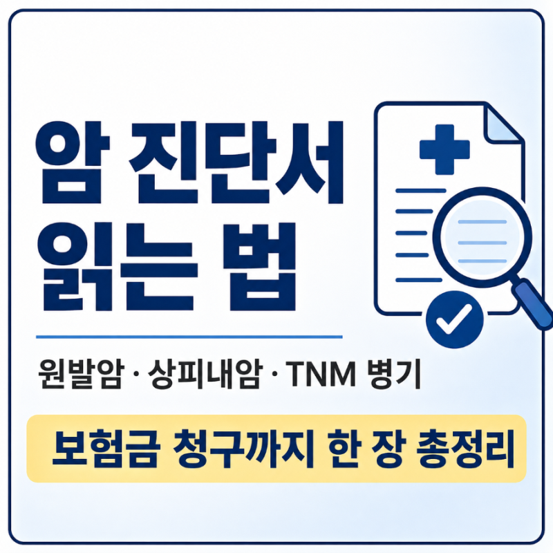 암 진단서 읽는 법: 원발암·상피내암·TNM 병기부터 보험금 청구 필수 서류까지 총정리