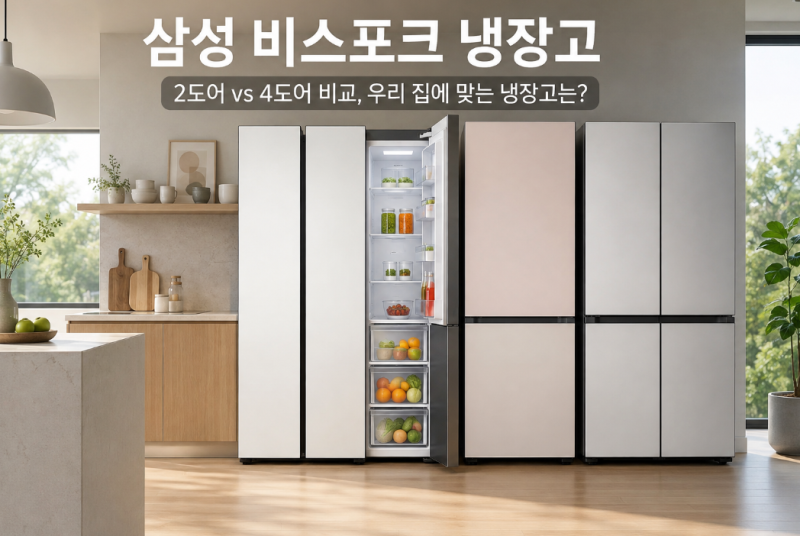 삼성 비스포크 냉장고 2도어 4도어 비교 장단점 순위 TOP4 추천, 이제 고민 해결!