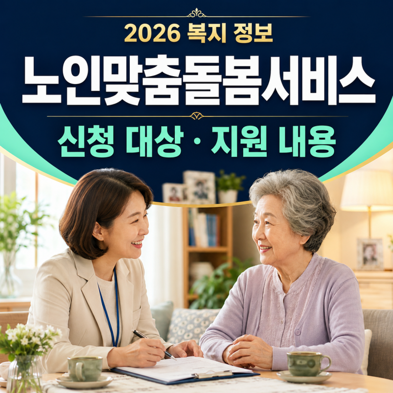 2026 노인맞춤돌봄서비스 신청 대상은?독거·고령 부모님 지원내용과 신청방법