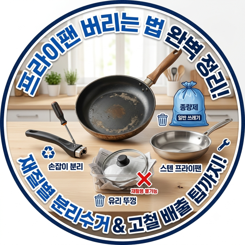 [생활꿀팁] 프라이팬 버리는 법 완벽 정리! 재질별 분리수거 기준부터 고철 배출 팁까지