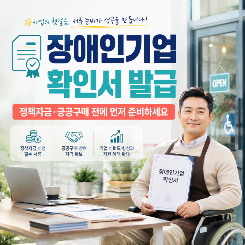 장애인기업 확인서 발급, 정책자금 신청 전 꼭 준비해야 할 서류