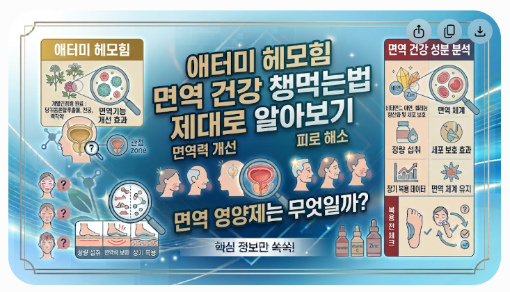 애터미 헤모힘 면역 건강 챙길 때 성분과 먹는법 제대로 알아보기