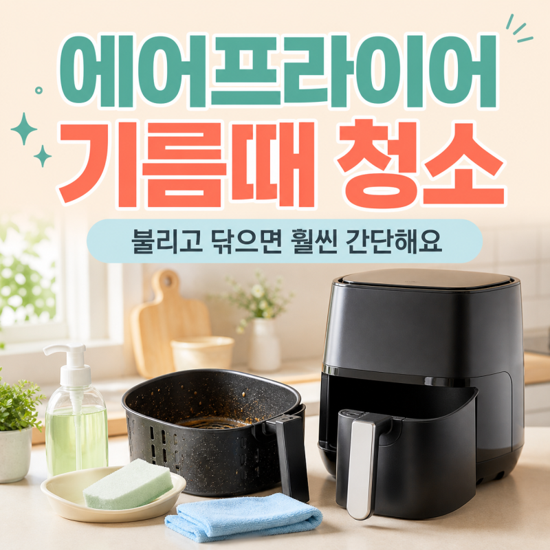 에어프라이어 기름때 쉽게 청소하는 방법｜바스켓부터 열선까지 안전하게 관리하기