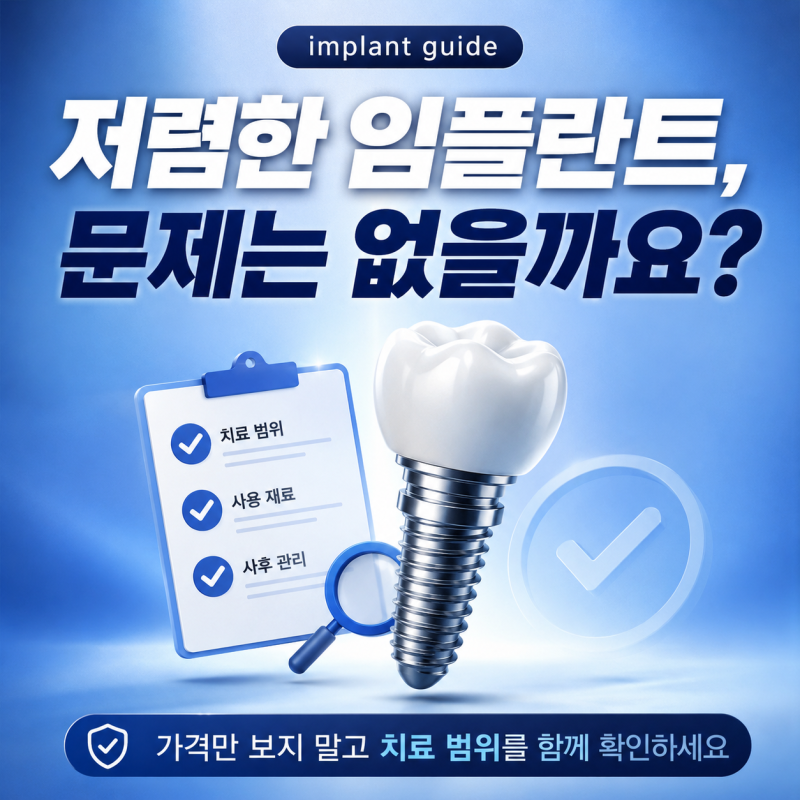 아차산역 치과, 저렴한 임플란트의 문제점은 무엇일까요?