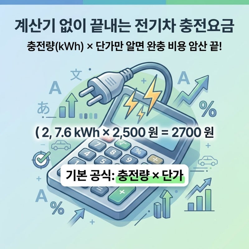전기차 충전요금 계산기 없이 계산하는 법｜완충하면 얼마 나올까