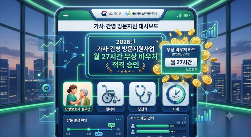 가사 간병 방문지원사업 신청 조건 및 월 최대 27시간 돌봄 바우처 신청 방법 총정리