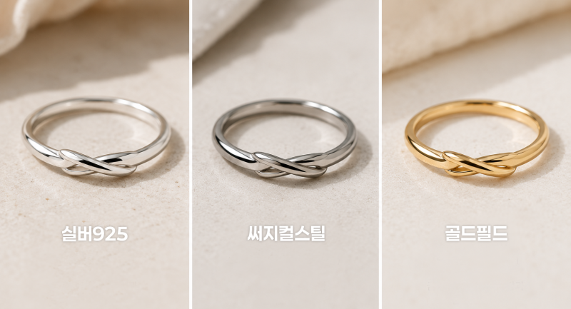 실버925 vs 써지컬스틸 vs 골드필드, 뭐가 다를까? (액세서리 소재 비교)