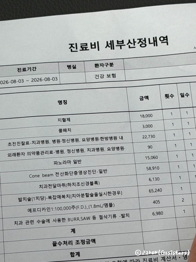 사랑니 발치 통증 2주 후기 / 보험서류 청구 / 뼈조각