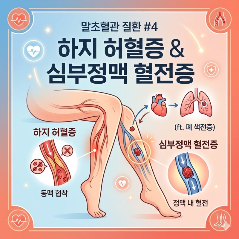 다리 통증, 가볍게 보지 마세요! 하지 허혈증, 심부정맥 혈전증, 폐 색전증 예방 및 대처
