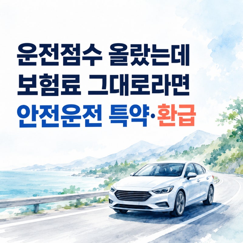 운전점수가 올랐는데 보험료는 그대로라면｜자동차보험 안전운전 할인특약 가입과 환급 방....