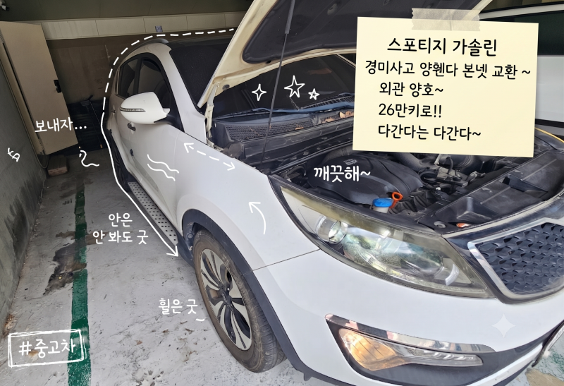 부산중고차 수출, 12년식 스포티지R 가솔린 26만 킬로 귀한 매물 시원하게 수출 보낸 후기