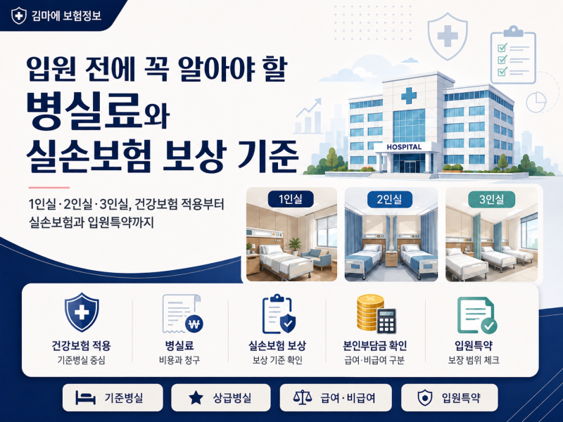 입원 전에 꼭 알아야 할 병실료와 실손보험 보상 기준