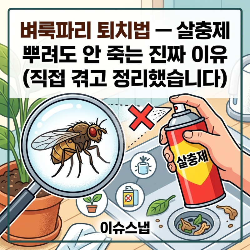 벼룩파리 퇴치법 — 살충제 뿌려도 안 죽는 진짜 이유 (직접 겪고 정리했습니다)