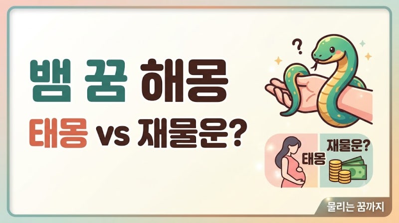뱀 꿈 해몽｜태몽·재물운·물리는 꿈까지