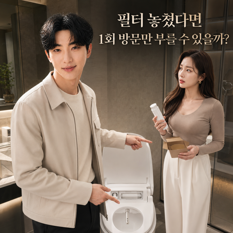 코웨이 비데 자가관리, 필터 교체 놓쳤을 때 1회 방문 점검만 따로 부를 수 있을까? (실제 셀....