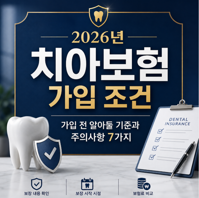 2026년 치아보험 가입 조건, 가입 전 알아둘 기준과 주의사항 7가지