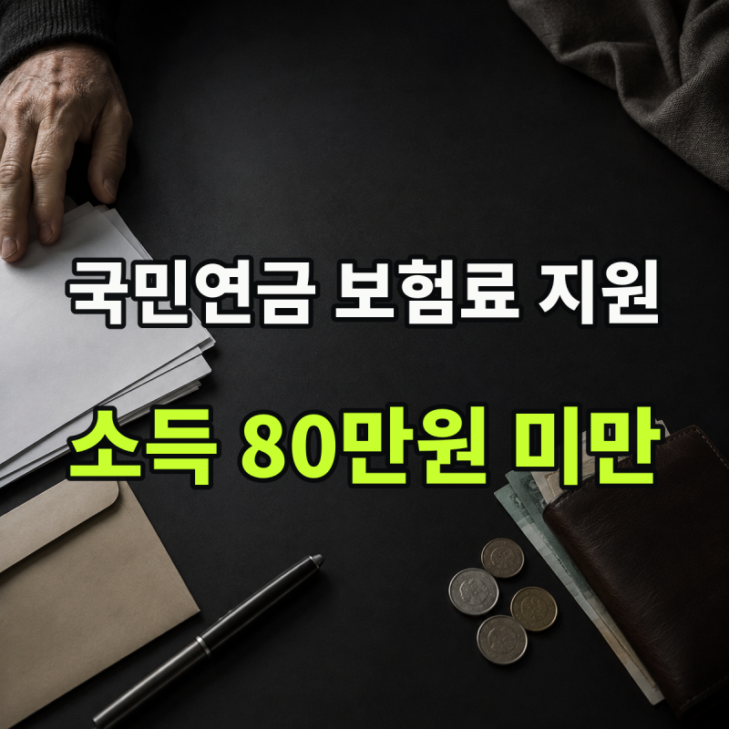 국민연금 지역가입자 보험료 지원 신청방법, 기준소득 80만원 미만이어야 됩니다