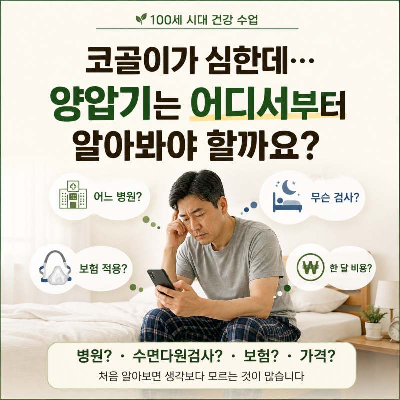 양압기는 어떻게 시작할까요?｜수면다원검사부터 건강보험·렌탈 비용까지