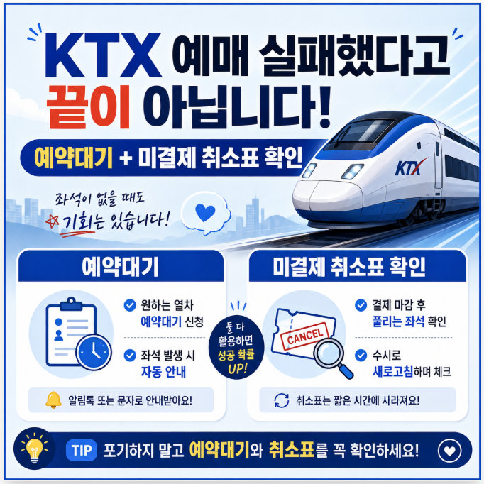2026 추석 KTX 취소표 구하는 방법｜예약대기·결제마감 언제?