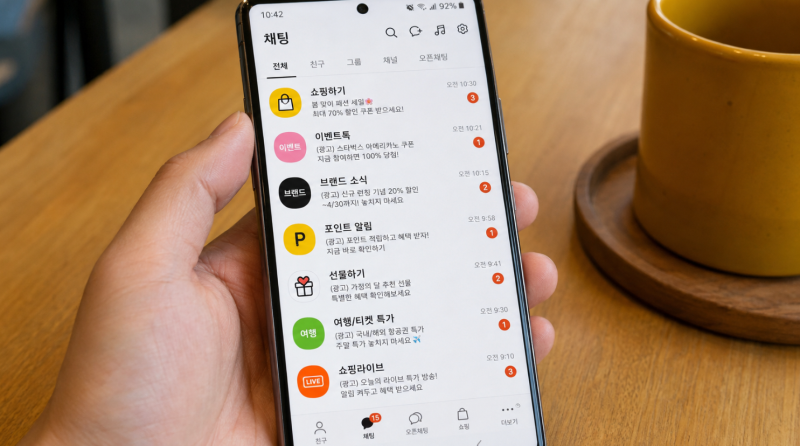 카톡 광고 차단 설정 방법 채널 삭제 및 알림 차단하기