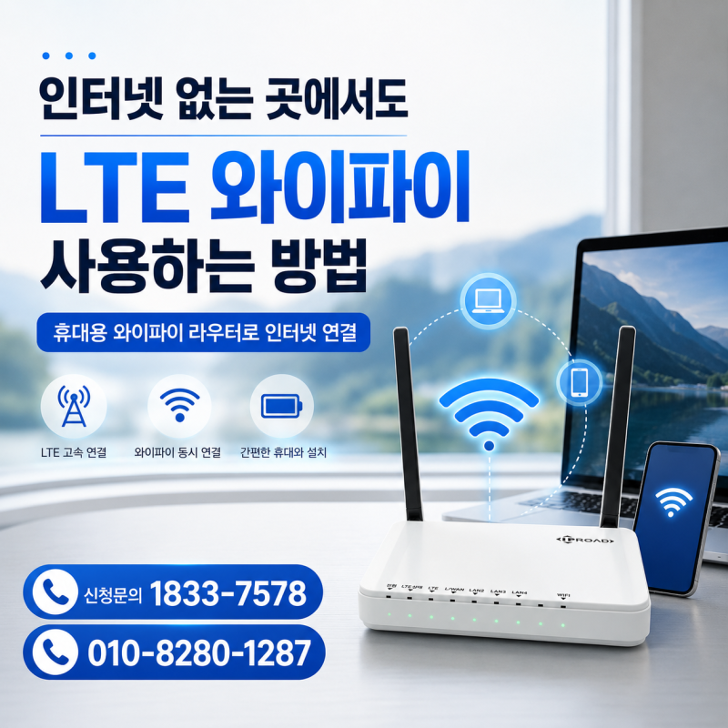 휴대용 와이파이 라우터로 인터넷 연결, 인터넷 없는 곳에서 LTE 와이파이 사용하는 방법
