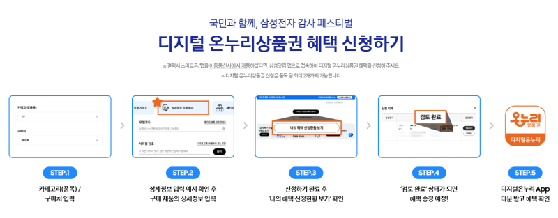 삼성전자 감사 페스티벌 - 디지털온누리 신청 방법 정리 및 후기