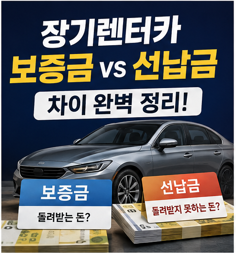 장기렌터카, 리스 보증금 vs 선납금 차이｜월 렌털료만 보면 안 되는 이유