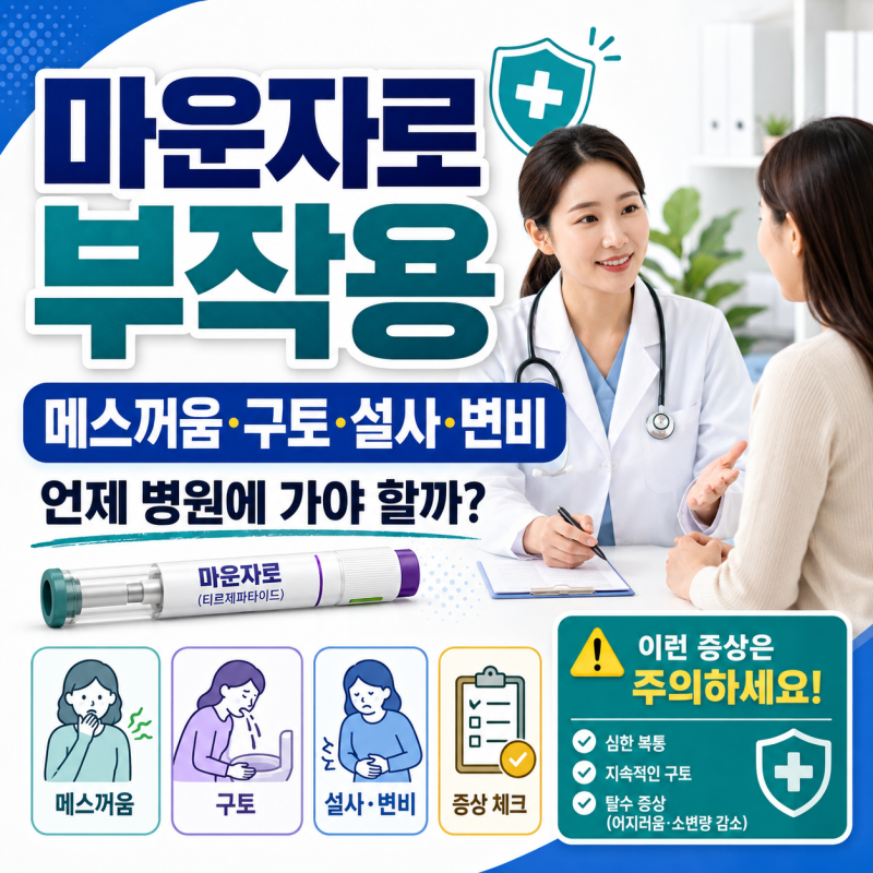 마운자로 부작용 총정리｜메스꺼움·구토·설사·변비 언제 병원에 가야 할까?