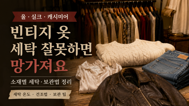 울, 실크, 캐시미어 빈티지 옷 세탁 잘못하면 망가져요 — 소재별 세탁·보관법 정리
