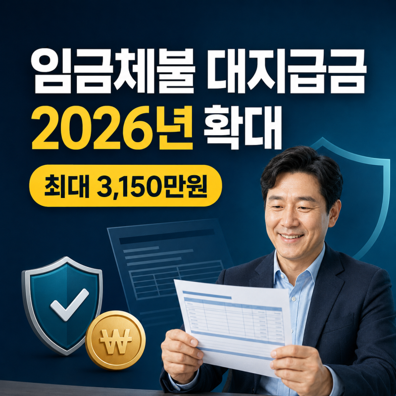 임금체불 대지급금 신청방법｜2026년 8월 확대 대상·조건·최대 3150만원 총정리
