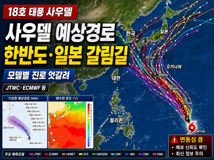 「18호 태풍 <b>사우델</b> 한국 오나? <b>예상경로</b> 봤더니 심상치 않다」