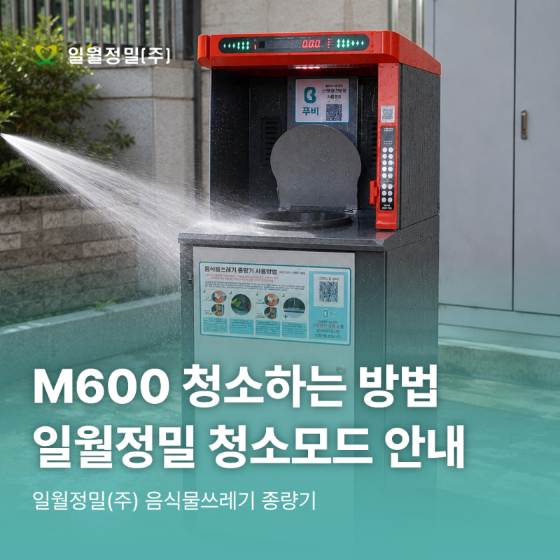 RFID 음식물 종량기 일월정밀 M600 청소하는 방법 청소모드 안내