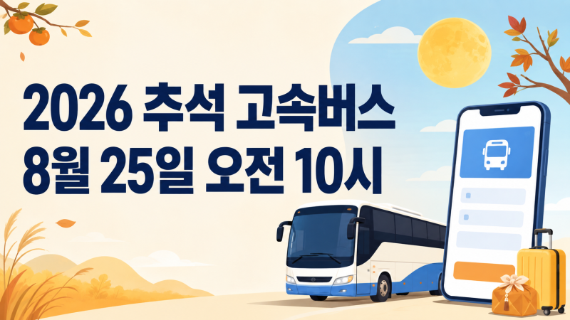 2026 추석 고속버스 예매 8월 25일 시작…티머니GO 예약방법