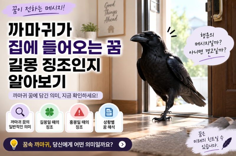 까마귀가집에들어오는꿈 길몽징조인지 알아보기