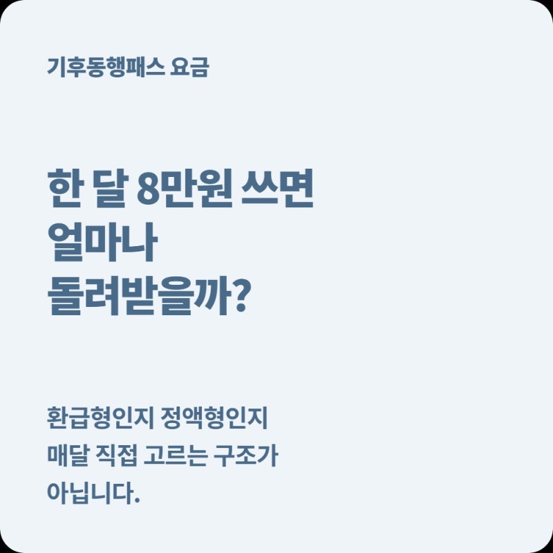 기후동행패스 환급형·정액형 뭐가 더 싸지? 내가 계산해서 바꿔야 할까?
