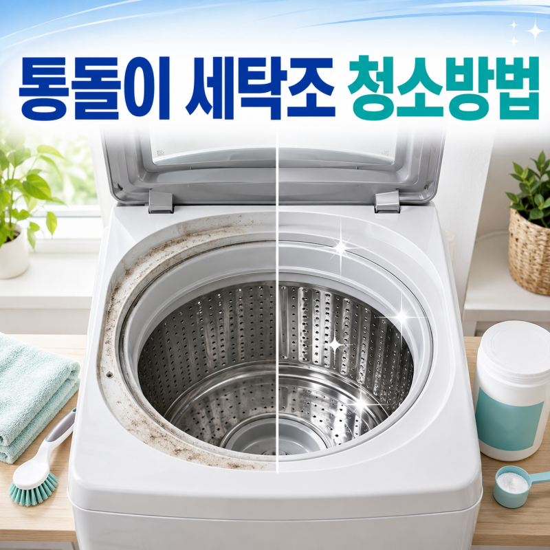 통돌이 세탁조 찌든 때와 검은 이물질, 쉽게 청소하는 방법