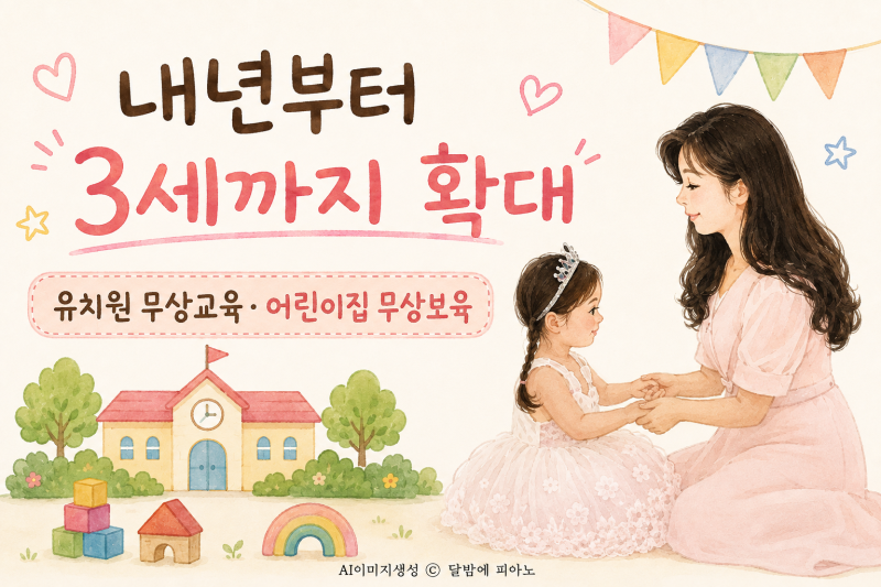 내년부터 유치원 어린이집 무상교육 3세까지 확대, 지원 대상과 금액은?