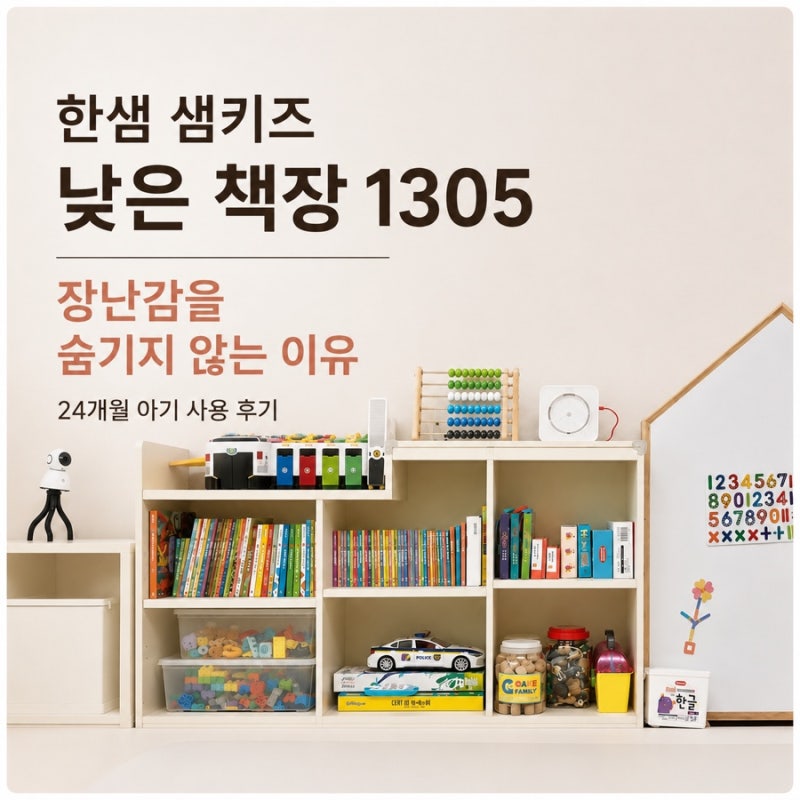 한샘 샘키즈 낮은 책장 1305 사용후기, 장난감을 숨기지 않는 이유