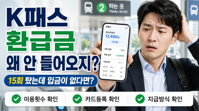 K패스 환급금 안 들어왔을 때｜이용내역 있는데 왜 안 들어올까?