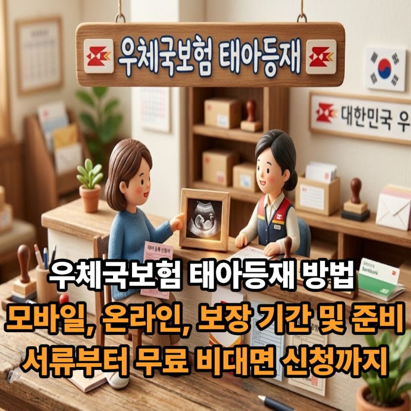 우체국보험 태아등재 방법 모바일, 온라인, 보장 기간 및 준비 서류부터 무료 비대면 신청까....
