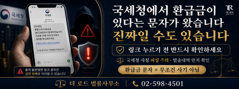 “국세청에서 환급금이 있다는 문자가 왔습니다” — 진짜일 수도 있습니다, 링크 누르기 전....