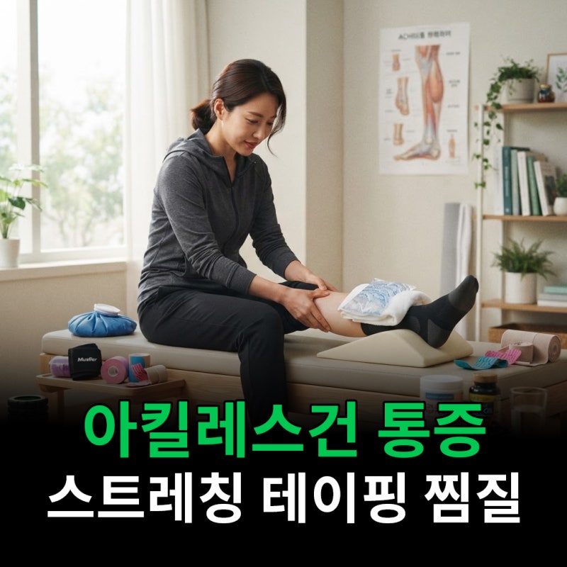 아킬레스건 통증 스트레칭 테이핑 찜질 뭐가 맞을까
