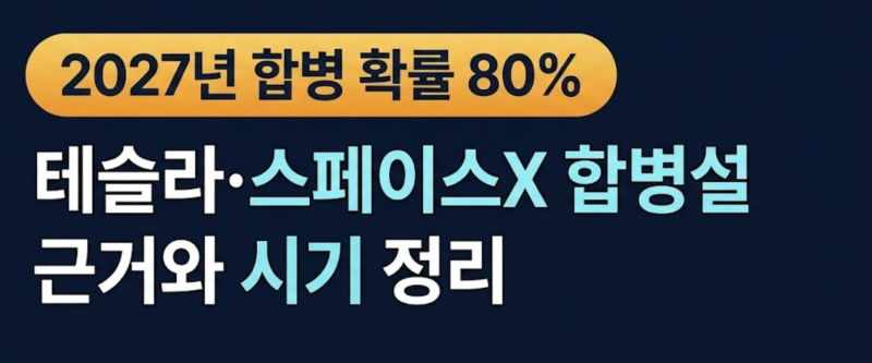 "2027년 합병 확률 80%"…테슬라·스페이스X 합병설 근거와 시기 정리